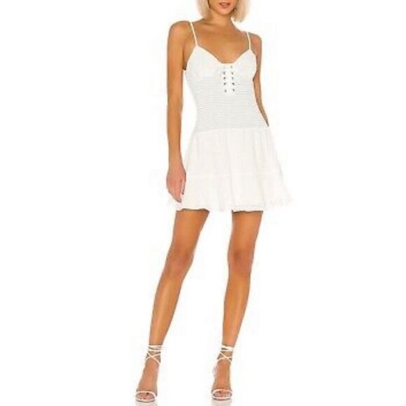 The East Order x Revolve Chance Smocked Fit and Flare Mini Dress Women’s X-Small - Picture 1 of 15